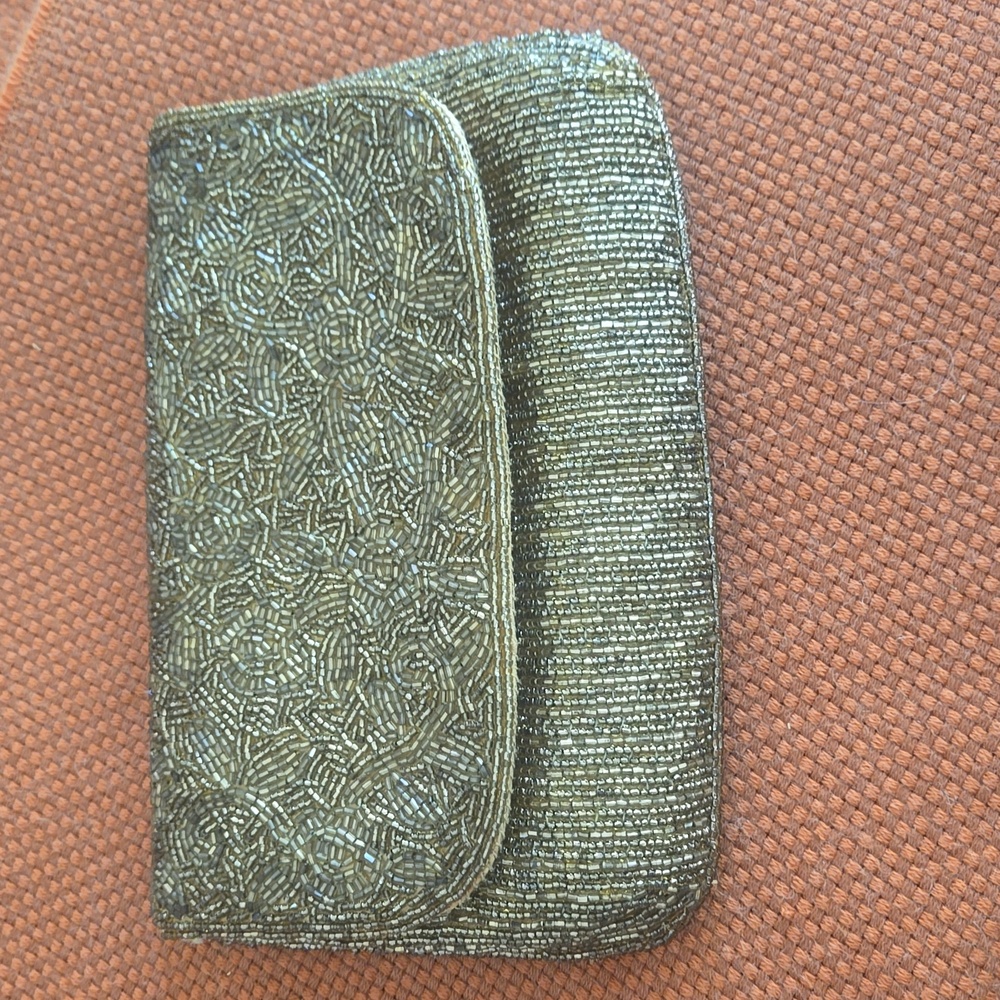 Vintage Gold Bugle Beaded Clutch